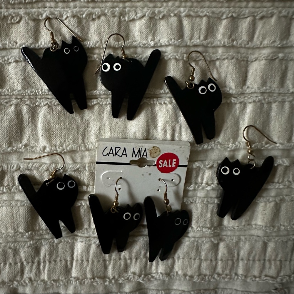 Black Cat Halloween Earrings 🐈‍⬛